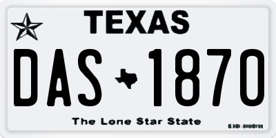 TX license plate DAS1870