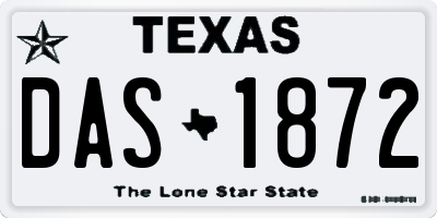 TX license plate DAS1872