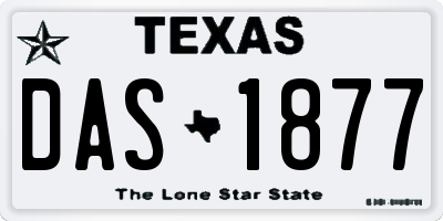 TX license plate DAS1877