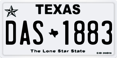 TX license plate DAS1883