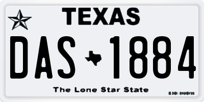 TX license plate DAS1884