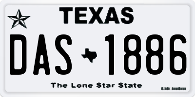 TX license plate DAS1886