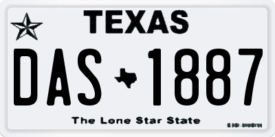 TX license plate DAS1887