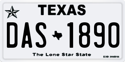 TX license plate DAS1890