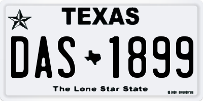 TX license plate DAS1899