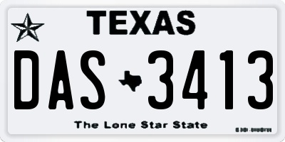 TX license plate DAS3413