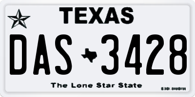TX license plate DAS3428