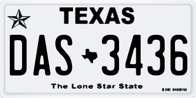 TX license plate DAS3436