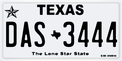 TX license plate DAS3444