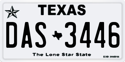 TX license plate DAS3446