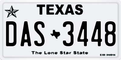 TX license plate DAS3448