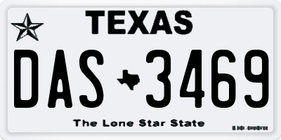 TX license plate DAS3469