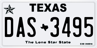 TX license plate DAS3495