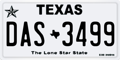 TX license plate DAS3499
