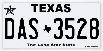 TX license plate DAS3528