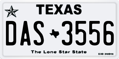 TX license plate DAS3556