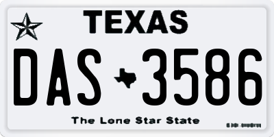 TX license plate DAS3586