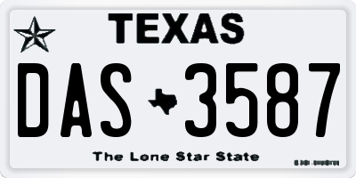 TX license plate DAS3587