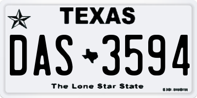 TX license plate DAS3594