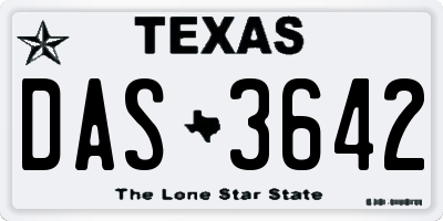TX license plate DAS3642