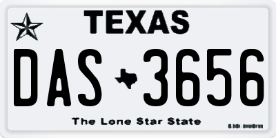 TX license plate DAS3656