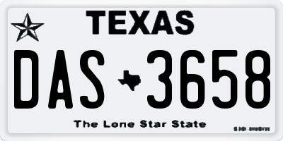 TX license plate DAS3658