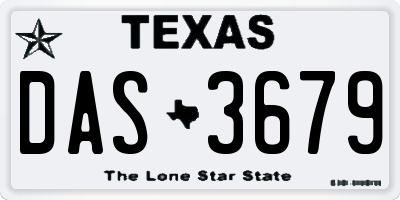 TX license plate DAS3679