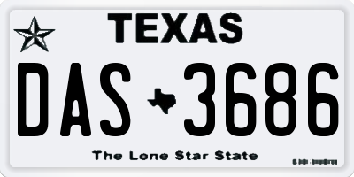 TX license plate DAS3686