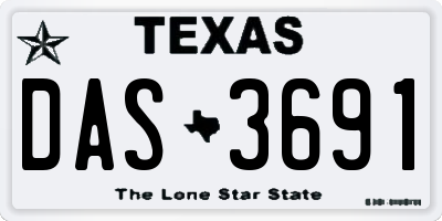 TX license plate DAS3691
