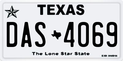 TX license plate DAS4069