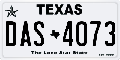 TX license plate DAS4073