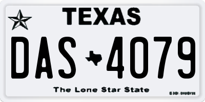 TX license plate DAS4079