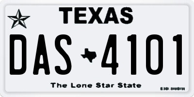 TX license plate DAS4101