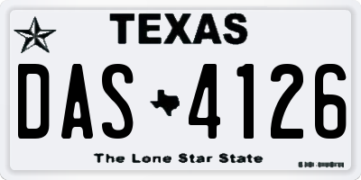 TX license plate DAS4126