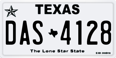 TX license plate DAS4128