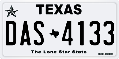 TX license plate DAS4133