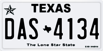 TX license plate DAS4134