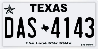 TX license plate DAS4143