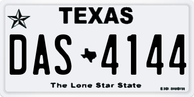 TX license plate DAS4144