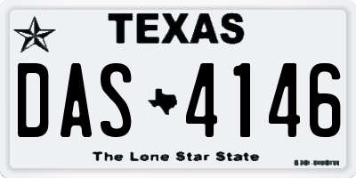 TX license plate DAS4146