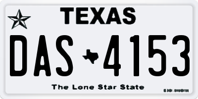 TX license plate DAS4153