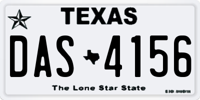 TX license plate DAS4156