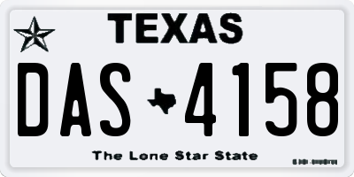 TX license plate DAS4158