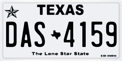 TX license plate DAS4159