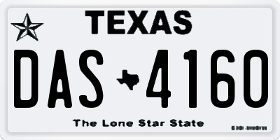 TX license plate DAS4160