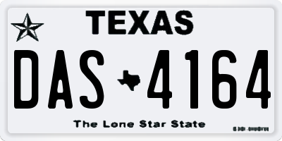TX license plate DAS4164