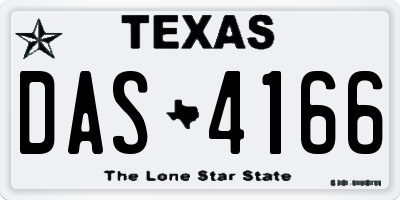 TX license plate DAS4166