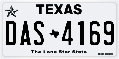 TX license plate DAS4169