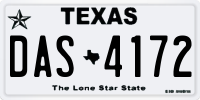 TX license plate DAS4172