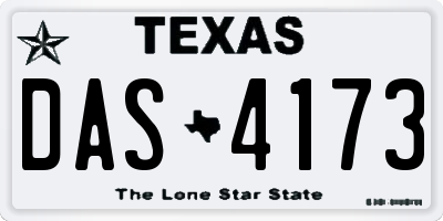 TX license plate DAS4173